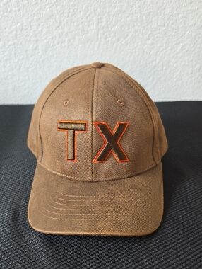 Infinity Raine Brown Baseball Cap with Orange-Trim TX Embroidery